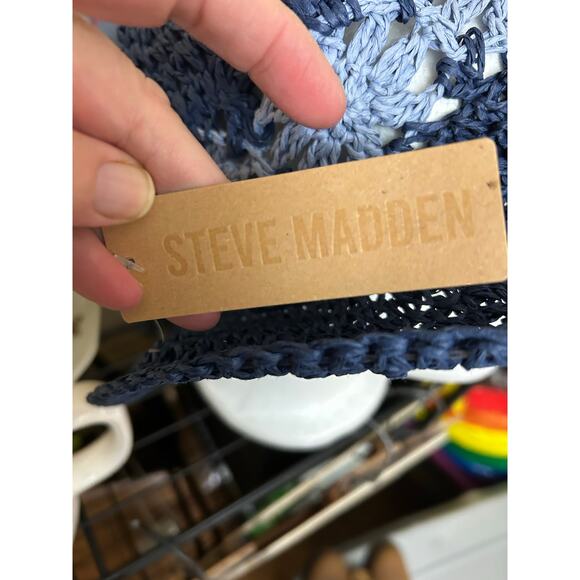 NWT Paper Yarn Packable Sun‎ Bucket Hat Navy OS - Picture 6 of 9